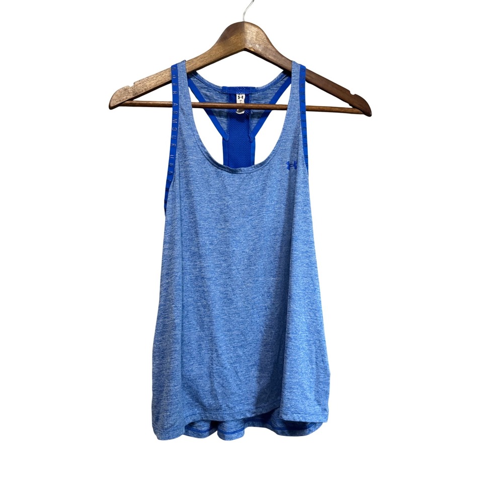 Under Armour Tank Top Womens Small Blue Excellent HeatGear Racerback Mesh‎ Back